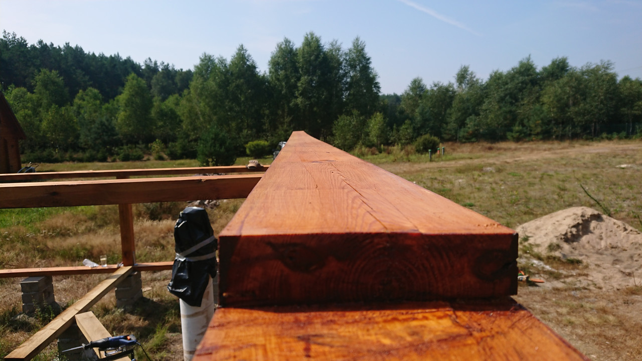 Brickwork - it is on this beam that the guides on which the roof will ride will rest